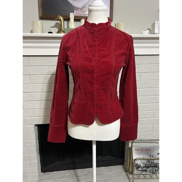 SO Women’s Medium Red Velvet Jacket ; Corset Style; Whimisgoth; Vampy Vampire - Picture 1 of 8